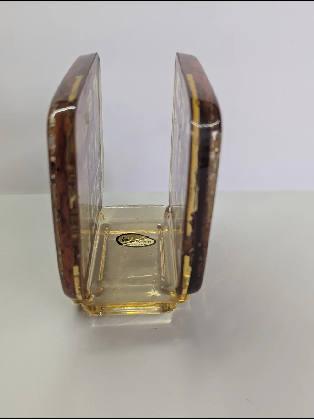 Vintage Gamut Designs Lucite Resin Napkin Holder Embedded Seeds Grains MCM Boho